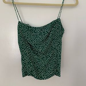 Reformation Lily top in green floral